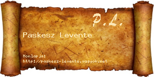 Paskesz Levente névjegykártya