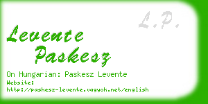 levente paskesz business card